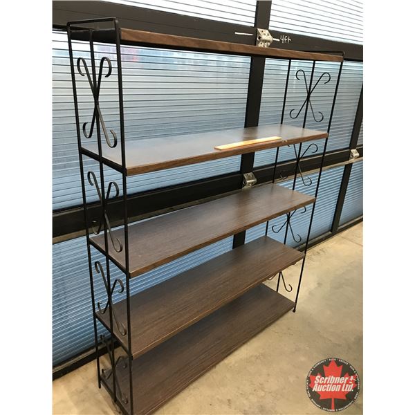 Metal / Wrought Iron Shelving Unit (5 Shelves) (47"H x 37"W x 9-1/2"D) (SEE PICS!)