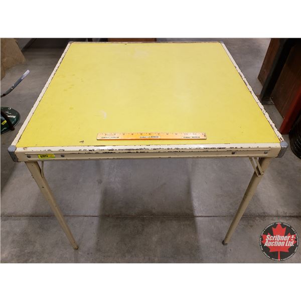 Folding Table (Yellow Top) (26-1/2"H x 30"W x 30"D) (SEE PICS!)
