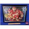 Image 1 : Framed Jarome Iginla Collage Limited #51/85 Print by Gerry Thomas (Olympic) (Signed) (18"H x 24"W) (