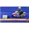 Image 1 : Tin Motorcycle/Rider Wind Up Toy (5"H) (SEE PICS!)