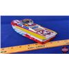 Image 6 : Tin Toy Race Boat (Japan) (2-1/2"H x 12"W x 4-1/2"D) (SEE PICS!)
