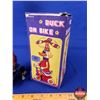 Image 7 : Duck on Bike Tin Toy with Orig Box (Box Measures: 8"H x 4"W x 4"D) (SEE PICS!)