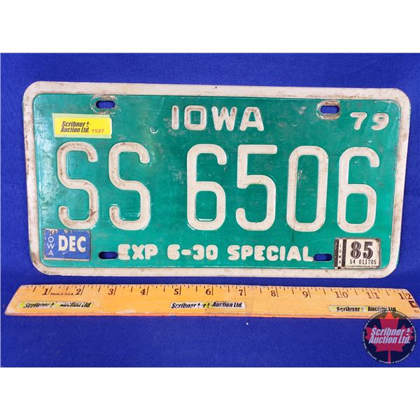 Lic Plate : IOWA 1979 "SPECIAL" (SEE PICS!)