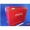 Image 2 : "Drink Coca-Cola" Picnic Cooler 1962 complete with Sandwich Tray (16-1/2"H x 17-1/2"W x 13"D) (SEE P