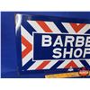 Image 7 : Double Side Enamel Flange Sign "BARBER SHOP" (William MARVY Company) (St. Paul, Minn.) (12"H x 24"W 