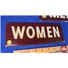 Image 3 : Single Side Tin "MEN" & "WOMEN" Signs (Both 3-1/2"H x 9-1/4"W) (SEE PICS!)