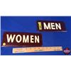 Image 5 : Single Side Tin "MEN" & "WOMEN" Signs (Both 3-1/2"H x 9-1/4"W) (SEE PICS!)
