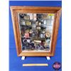 Image 1 : Glass Front Display Cabinet with Contents (Cobbler Supplies, Nails, Awl, Tacs, etc!) (26"H x 20-1/2"