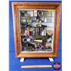 Image 2 : Glass Front Display Cabinet with Contents (Cobbler Supplies, Nails, Awl, Tacs, etc!) (26"H x 20-1/2"