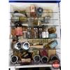 Image 4 : Glass Front Display Cabinet with Contents (Cobbler Supplies, Nails, Awl, Tacs, etc!) (26"H x 20-1/2"