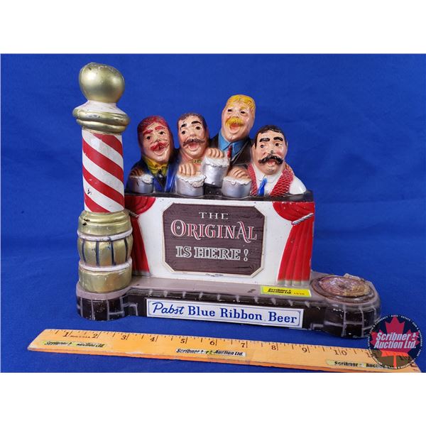 Pabst Blue Ribbon Beer  - Barber Shop Quartet : Bar Top Display (Note: Missing Bottle) (9"H x 12"W x