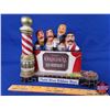 Image 1 : Pabst Blue Ribbon Beer  - Barber Shop Quartet : Bar Top Display (Note: Missing Bottle) (9"H x 12"W x