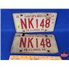 Image 1 : Lic Plate Set of 2 : ILLINOIS 1968 (SEE PICS!)