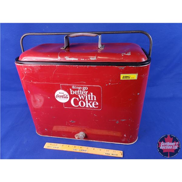"Things Go Better with Coke" Picnic/Airline Cooler (16-1/2"H x 19"W x 9"D) (SEE PICS!)