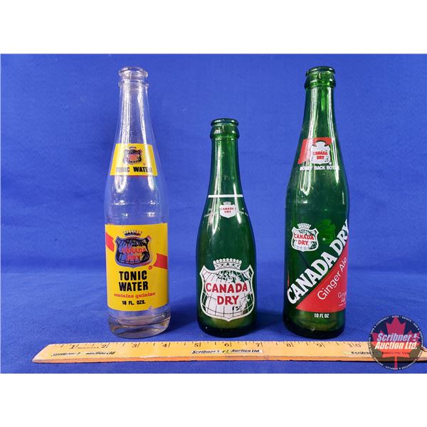 Canada Dry Bottle Trio (Tallest 10"H) (SEE PICS!)