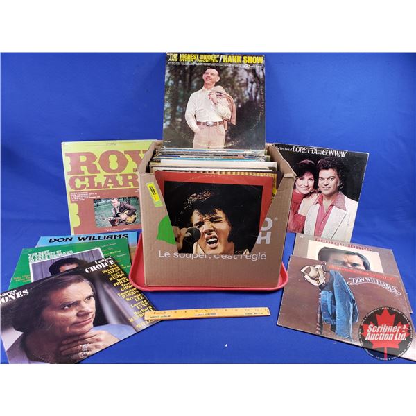 Record Album Collection (LP's) Variety  Box Lot (59) : Incl. ELVIS PRESLEY; JOHNNY CASH; LORETTA & C