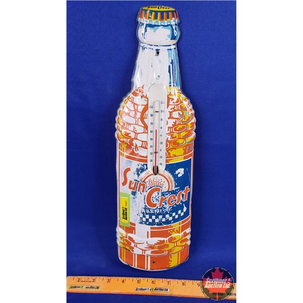 Sun Crest Tin Wall Thermometer (Embossed) (17"H x 5"W) (SEE PICS!)