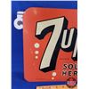Image 2 : 7UP SOLD HERE : Double Side Tin Flange Sign (Stout Sign Co. St Louis MO) (11"H x 14-1/2"W x 2"D Flan