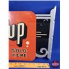 Image 3 : 7UP SOLD HERE : Double Side Tin Flange Sign (Stout Sign Co. St Louis MO) (11"H x 14-1/2"W x 2"D Flan