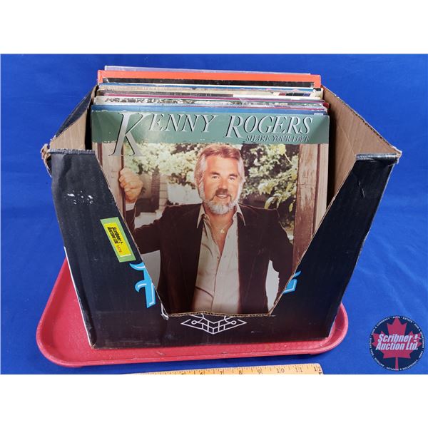 Record Album Collection (LP's) Variety  Box Lot (18) : Incl. Kenny Rogers; Bonnie Tyler; Guy Lombard