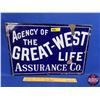 Image 1 : Single Side Enamel Sign : AGENCY OF THE GREAT-WEST LIEF ASSURANCE CO. (12"H x 18"W) (SEE PICS!)