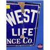 Image 4 : Single Side Enamel Sign : AGENCY OF THE GREAT-WEST LIEF ASSURANCE CO. (12"H x 18"W) (SEE PICS!)