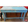 Image 1 : Slope Top Standing Desk (Painted Blue) with 1 Drawer (46"H x 68-1/4"W x 24-3/4"D) (SEE PICS!)
