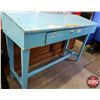 Image 3 : Slope Top Standing Desk (Painted Blue) with 1 Drawer (46"H x 68-1/4"W x 24-3/4"D) (SEE PICS!)