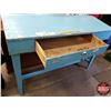 Image 4 : Slope Top Standing Desk (Painted Blue) with 1 Drawer (46"H x 68-1/4"W x 24-3/4"D) (SEE PICS!)