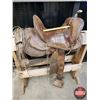 Image 3 : Western Saddle - Maker : CE Coggshall Miles City, Montana (High Back) (13") (Display Stand NOT INCLU