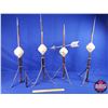 Image 1 : Copper Lightening Rods (4) (Bakelite Insulators) (Note: Some damage to 2 insulator tops) (Tallest Me