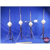 Image 2 : Copper Lightening Rods (4) (Bakelite Insulators) (Note: Some damage to 2 insulator tops) (Tallest Me