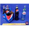 Image 1 : Pepsi Bottles & Cardboard Carrier (4 Bottles Full) + 1 Pepsi Korea Bottle (8-3/4"H) (SEE PICS!)