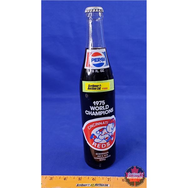 Pepsi Bicentennial July 4, 1976 Commemorative Bottle (FULL) "1975 World Champions Cincinnati REDS" (
