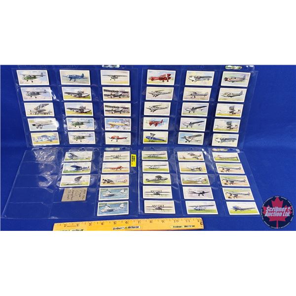 1935 John Player & Sons Aeroplanes Civil Card Collection (4 Sheets : Total 53) (SEE PICS!)
