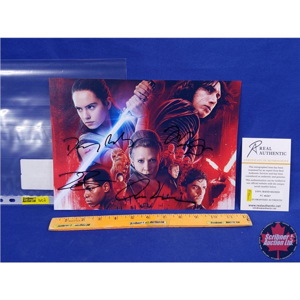 STAR WARS Last Jedi Cast Signed Photo: Adam Driver; Oscar Issac; Daisy Ridley & John Boyega (8x10) (