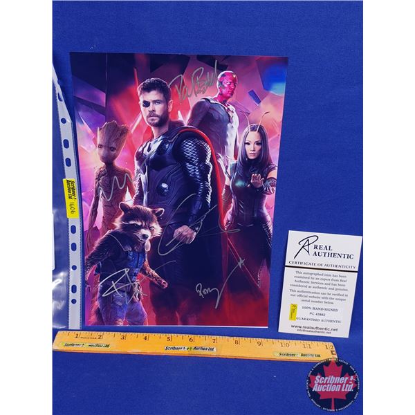 GUARDIANS OF THE GALAXY Cast Signed Photo: Vin Diesel; Paul Bettany; Chris Hemsworth; Bradley Cooper