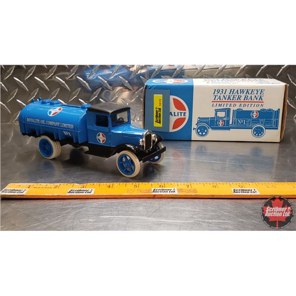 ERTL Royalite Truck Bank : 1931 Hawkeye Tanker Bank (Limited Edition No. 1) (Scale 1:34) (SEE PICS!)