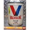 Image 2 : Valvoline Grease Tin (FULL) (7-1/2"H x 5-1/2"Dia) (Weighs 5.2LBS) (SEE PICS!)