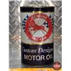 Image 2 : OIL TIN: GENUINE RED RAM MOTOR OIL (FULL)  (6-1/2"H x 4"Dia) (SEE PICS!)