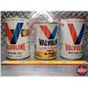 Image 4 : OIL TINS (3): VALVOLINE - Variety (2 Cardboard & 1 Tin) (Largest ~ Tin 6-1/2"H x 4"Dia) (SEE PICS!)