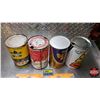 Image 7 : OIL TINS (4): CO-OP - Variety (6-1/2"H x 4"Dia) (SEE PICS!)