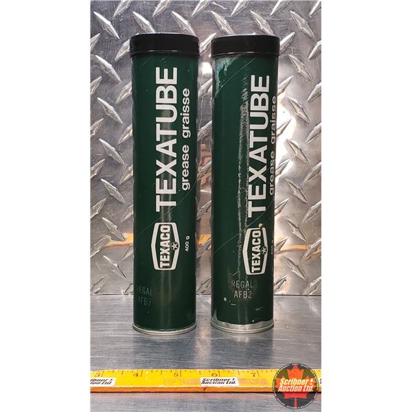 TEXACO Grease Tubes (2) (FULL) (9"H x 2"Dia) (SEE PICS!)