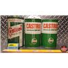 Image 2 : OIL TINS (3): CASTROL - Variety (2 FULL Cardboard & 1 Tin Empty) (6-1/2"H x 4"Dia) (SEE PICS!)