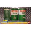 Image 4 : OIL TINS (3): CASTROL - Variety (2 FULL Cardboard & 1 Tin Empty) (6-1/2"H x 4"Dia) (SEE PICS!)