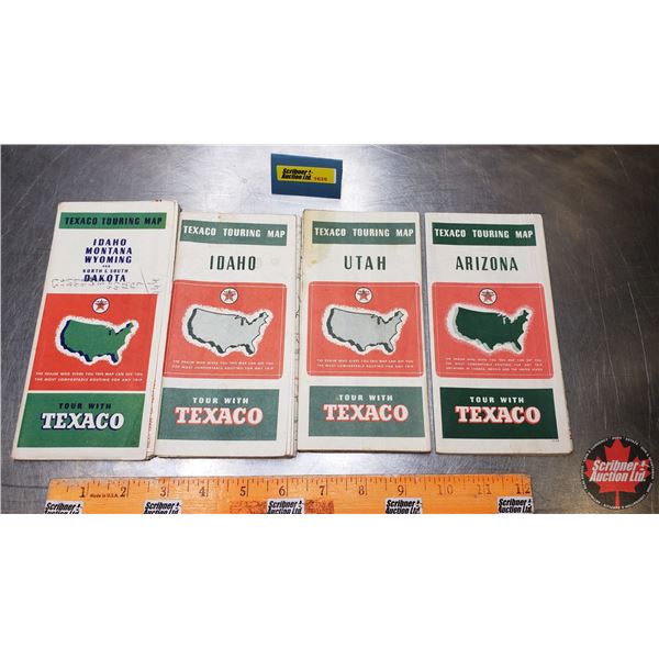 MAPS (4): TEXACO (Idaho/Montana/Wyoming/Dakotas & IDAHO & UTAH & ARIZONA) (7-1/2" x 3-1/2") (SEE PIC