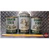 Image 4 : OIL TINS (3): QUAKER STATE Deluxe (Tallest) (6-1/2"H x 4"Dia) (SEE PICS!)