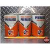Image 4 : OIL TINS (3): B/A PEERLESS MOTOR OIL (6-1/2"H x 4"Dia) (SEE PICS!)
