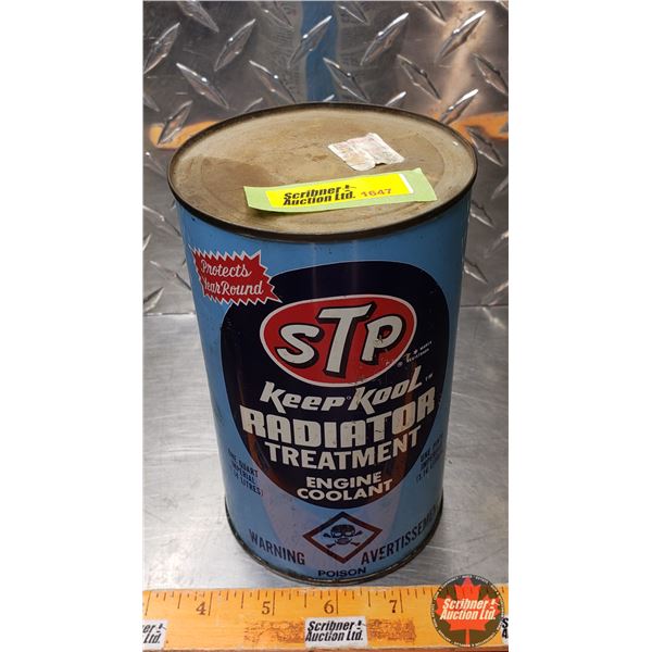 OIL TIN : STP RADIATOR TREATMENT (6-1/2"H x 4"Dia) (SEE PICS!)
