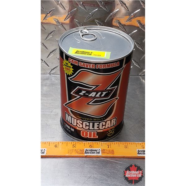 OIL TIN : Z-ALT MUSCLECAR OIL (Cardboard) (5-1/2"H x 4"Dia) (SEE PICS!)